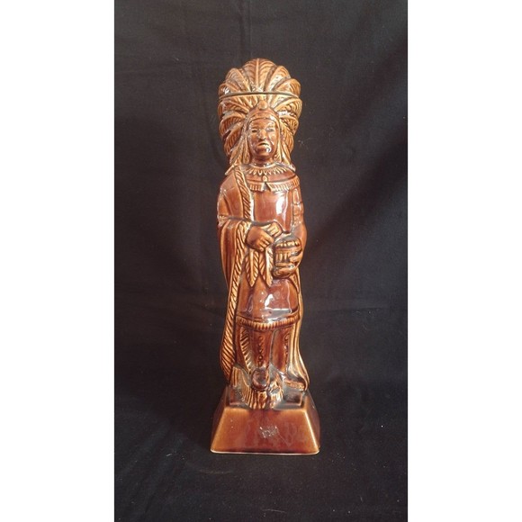 Vintage 1968 Ezra Brooks Native American Chief Whiskey Decanter - Picture 1 of 9